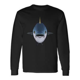 マグロフィッシュ アニマルヘッド キュートなまぐろ 恋人 レディース メンズ 長袖Tシャツ - Kawaiitshirt