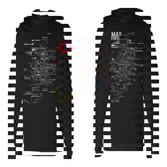 マドリード スペイン メトロ 地下鉄 電車地図 ギフト 長袖Tシャツ - Kawaiitshirt