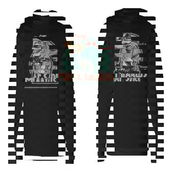 ママサウルス恐竜レトロママのレトロ面白い 長袖Tシャツ - Kawaiitshirt