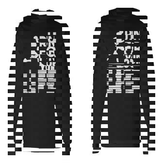 マラソンランナー Run For Your Life ランニング 長袖Tシャツ - Kawaiitshirt