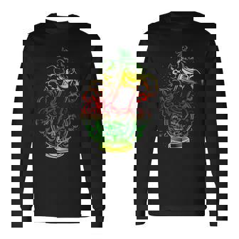 マリファナ スカル ボング 大麻 ウィード 420 ラスタ ギフト 長袖Tシャツ - Kawaiitshirt