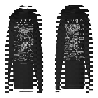 マリンバ奏者 パーカッション 楽器 ヴィンテージ 特許 長袖Tシャツ - Kawaiitshirt