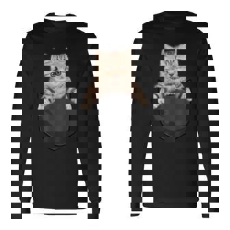 マンチカンポケットの中の猫猫好き 長袖Tシャツ - Kawaiitshirt