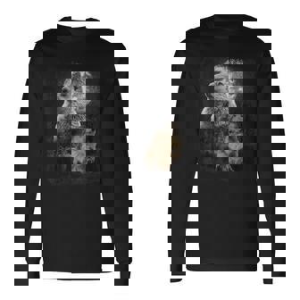 マーモット イラスト ムーン マーモット げっ歯類 マンケイ 長袖Tシャツ - Kawaiitshirt