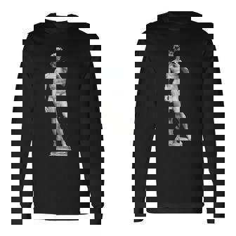 ミケランジェロのダビデ像 巨大なピクセル化されたペニス 長袖Tシャツ - Kawaiitshirt