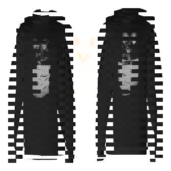 ミニチュア・ピンシャー 胸ポケット みんぴん 長袖Tシャツ - Kawaiitshirt