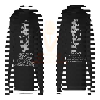 ミニマリスト フローラル ローズ ゴールド ドリーマーズ ガーデン チューリップアート 長袖Tシャツ - Kawaiitshirt