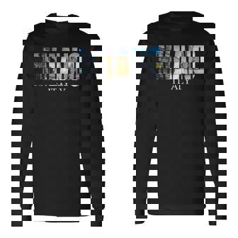 ミラノイタリア-ミラノイタリアファッションイタリアングラフィック 長袖Tシャツ - Kawaiitshirt