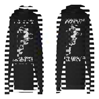 ムシャムシャしてやった今は反芻している ギャグ オヤジギャグ ジョーク お笑い 牛 ジョーク ツッコミ ネタ おもしろ 長袖Tシャツ - Kawaiitshirt