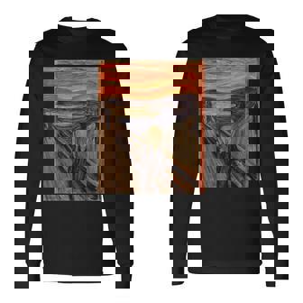 ムンクの叫び【世界の名画】エドヴァルド・ムンク Edvard Munch 美術館アート 長袖Tシャツ - Kawaiitshirt