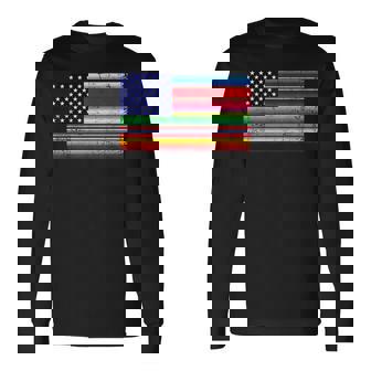 メキシコ アメリカ 国旗 アメリカ セラペ シンコ デ マヨ パーティー 長袖Tシャツ - Kawaiitshirt