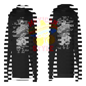 メキシコボクシングスタイル メキシコ国旗 メキシコボクシングスタイルフラッグ 長袖Tシャツ - Kawaiitshirt