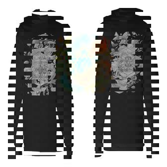 メタトロンキューブと自然の要素 火、土、水、風 長袖Tシャツ - Kawaiitshirt