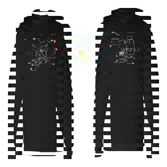 メトロ 全線 路線図 ロゴ 電車 長袖Tシャツ - Kawaiitshirt