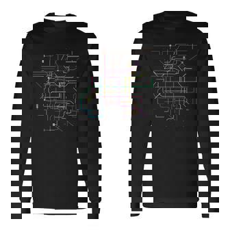 メトロ 大阪 全線 線路図 電車 地下鉄 長袖Tシャツ - Kawaiitshirt