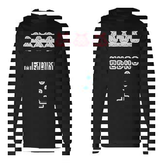 メンダコ《インベーダー》【どうぶつフレンズ】ゲーム パロディ 水族館 ゆるくて かわいい 面白い 動物 キャラクター 長袖Tシャツ - Kawaiitshirt