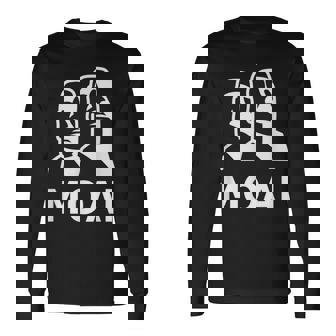 モアイ像 イースター島の頭 ポリネシア 長袖Tシャツ - Kawaiitshirt