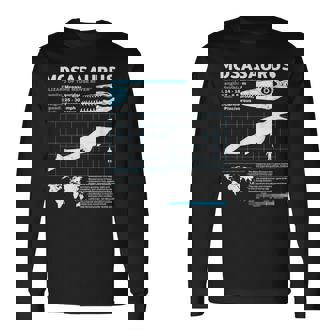 モササウルスファクトシート恐竜科学ファクトシート 長袖Tシャツ - Kawaiitshirt