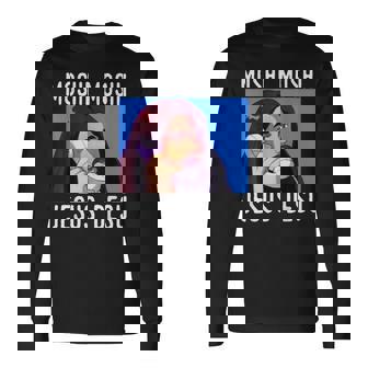 モシ・モシ・ジーザス・デス面白い 長袖Tシャツ - Kawaiitshirt
