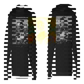 モナリザ ゾンビ ハロウィン 美術教師 モナリザ 長袖Tシャツ - Kawaiitshirt