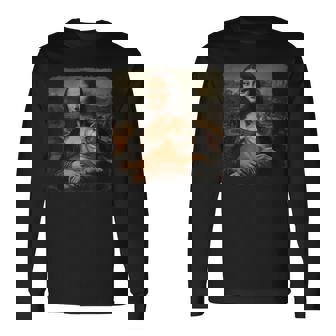 モナリザ 犬と一緒に 面白い 柴犬 アート 絵画 長袖Tシャツ - Kawaiitshirt