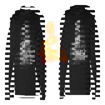 モナリザ 面白いtシャツ 柴犬 イヌ わんこ メンズ 犬好き グッズ かわいい おもしろ 面白い 服 ネタ 長袖Tシャツ - Kawaiitshirt