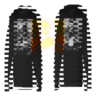 モナリザ・サングラスとセルフィー 長袖Tシャツ - Kawaiitshirt