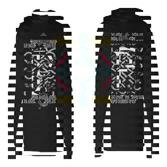 モノグラム 文字 P ケルト ヴィンテージ レトロ 長袖Tシャツ - Kawaiitshirt