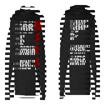 モロンはアメリカを支配している政治的ユーモアの自由のスピーチ 長袖Tシャツ - Kawaiitshirt