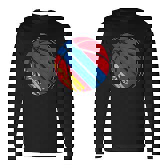 モンゴルの国旗が付いたバスケットボールボール 長袖Tシャツ - Kawaiitshirt