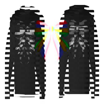 モーリシャス国旗 モーリシャスのプライド コケットリボン 長袖Tシャツ - Kawaiitshirt