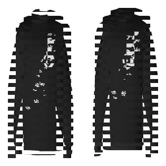 ヤモリ、トカゲ、サンショウウオ、爬虫類、動物、幸運、運勢、 足跡、足 長袖Tシャツ - Kawaiitshirt