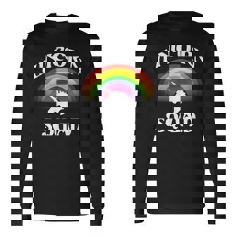 ユニコーン分隊チームユニコーンアパレルかわいいユニコーン恋人ギフト 長袖Tシャツ - Kawaiitshirt