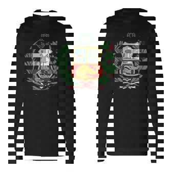 ユニセックス ペルーポロ ペルーストライプ レッド フットボール サッカー クレスト 長袖Tシャツ - Kawaiitshirt