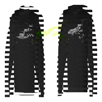 ユーモアのあるカマキリの昆虫 シンプルなカマキリ 長袖Tシャツ - Kawaiitshirt