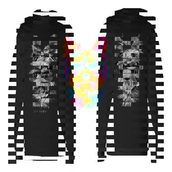 ヨークシャーテリア サングラス 愛犬家 スウィートヨーキー 長袖Tシャツ - Kawaiitshirt