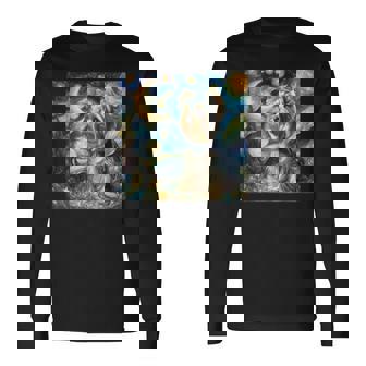 ヨークシャーテリア 星月夜シャツ ヴィンセント・ヴァン・ゴッホ ヨーキー 長袖Tシャツ - Kawaiitshirt