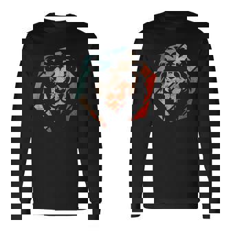 ライオン レトロスタイル ビンテージ 長袖Tシャツ - Kawaiitshirt