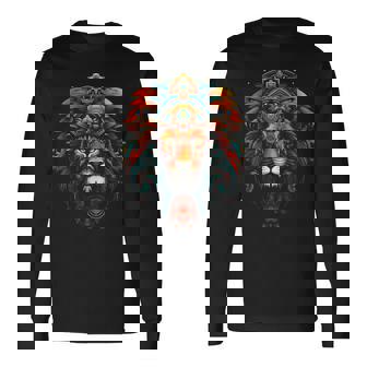 ライオン 動物 動物園 アート ライオン 長袖Tシャツ - Kawaiitshirt