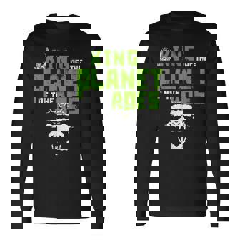 ライオンではなく猿が惑星の動物王国を握る 長袖Tシャツ - Kawaiitshirt