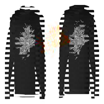 ライオンフィッシュ 動物 グラフィック アートワーク ライオンフィッシュ 長袖Tシャツ - Kawaiitshirt