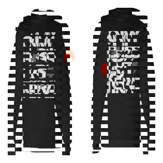 ライトニングボルトでボスの最後の神経質について 長袖Tシャツ - Kawaiitshirt