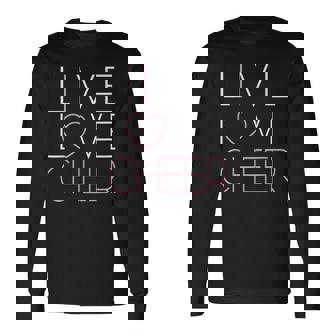 ライブ ラブ チアガール チアリーディング隊 チアリーダーチーム 長袖Tシャツ - Kawaiitshirt