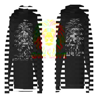 ラスタ レゲエ ライオン ジャマイカ ルーツ ユダのライオン ラスタファリ 長袖Tシャツ - Kawaiitshirt