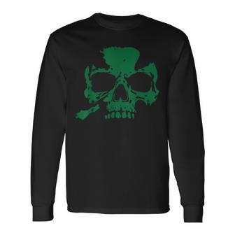 ラッキースカル クローバー 長袖Tシャツ - Kawaiitshirt