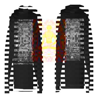 ラトナサンバヴァ チベット仏教 タンカ 曼荼羅 仏教 長袖Tシャツ - Kawaiitshirt