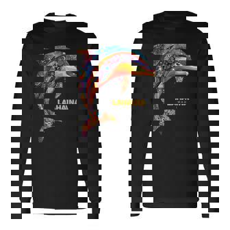 ラハイナ マウイ ハワイ ティー ハワイアン ダイビング バケーション イルカ 長袖Tシャツ - Kawaiitshirt