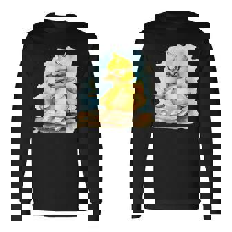 ラバーダックリーダー コーヒー愛好家 読書本 ラバーダッキー 長袖Tシャツ - Kawaiitshirt