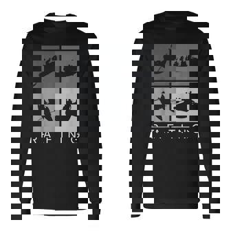 ラフティング シルエット 川 ラフト アウトドア ラフティング スポーツ 長袖Tシャツ - Kawaiitshirt