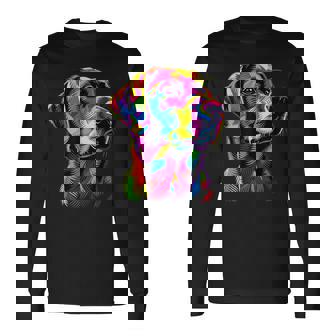 ラブラドールレトリバー カラフルカラー ポップアート グラフィック 犬 ラブラドール 長袖Tシャツ - Kawaiitshirt